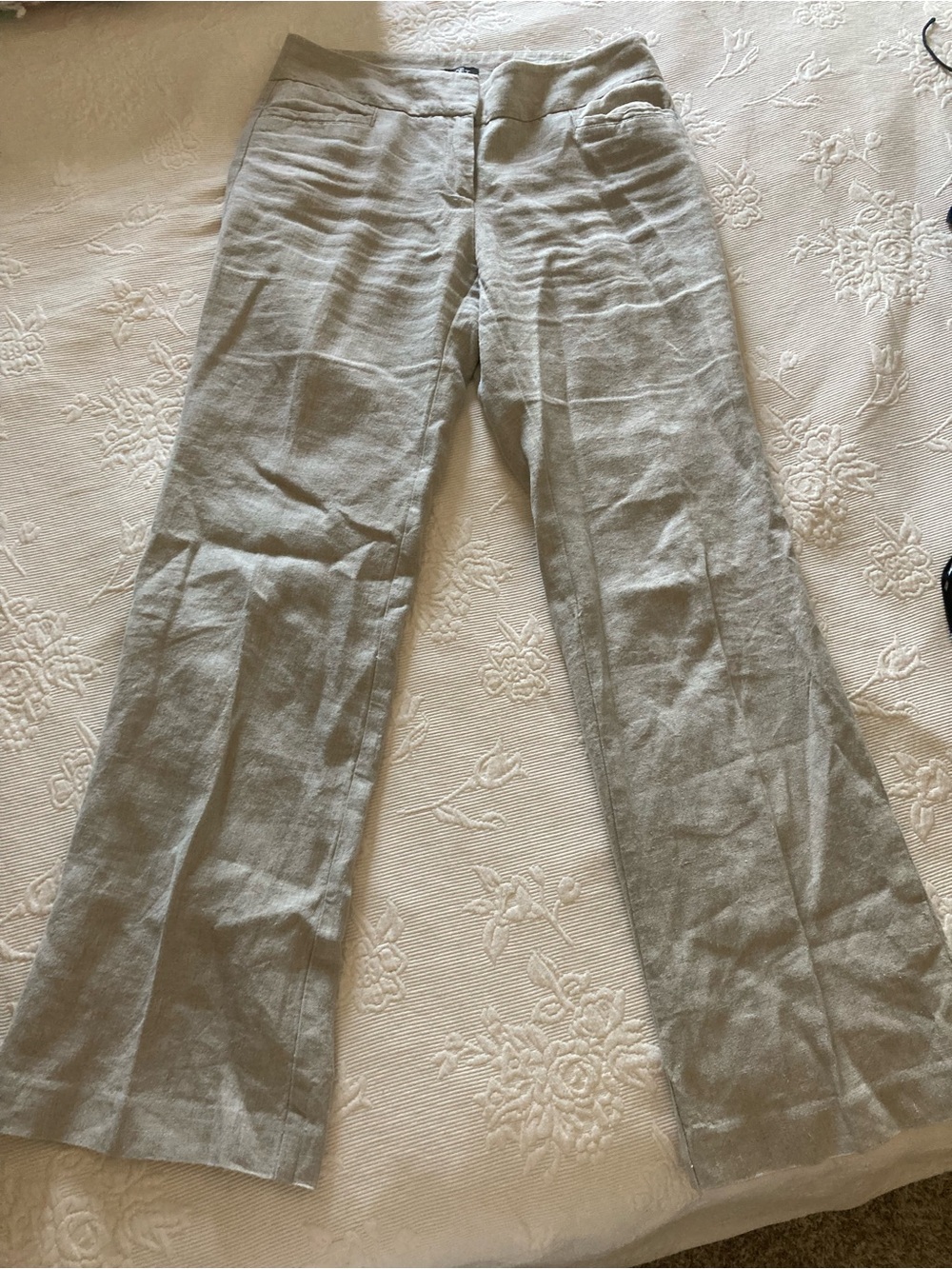 Ann Taylor LOFT Beige Linen-Blend Skirt